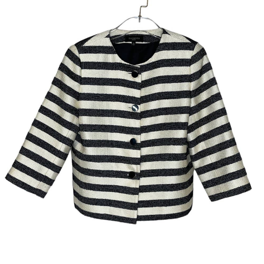 Talbots Striped Blazer size: 12 PETITE